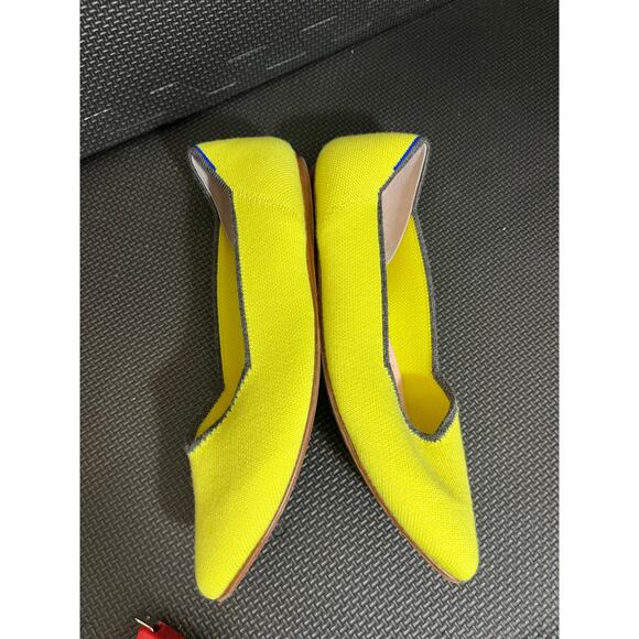 Rothy's The Point Sunbeam Neon Yellow Merino Wool Blend Knit Ballet Flats 8.5 - Picture 5 of 8